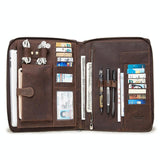 Black Leather Business Handbag For Computer Protection