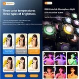 Mini Rgb Fill Light With Phone Holder - White