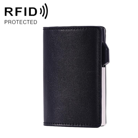 Crazy Horse Rfid Blocking Card Holder - Pu Leather
