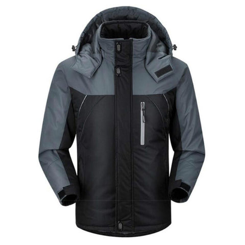 Men Winter Thick Fleece Waterproof Outwear Down Jackets Coats - Size Xl Black