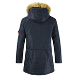 Long Section Cotton Suit Men Plus Velvet Thick Warm Jacket Large Fur Collar Coat Lovers Jacket - Size Xl - Green