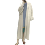 Loose Bat Plus Size Thickened Nightgown Women Knitted Cardigan Sweater Coat White Free Size