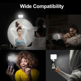 Rechargeable Clip-On Selfie Light With 66 Leds - 3 Modes For Phone Laptop Tablet - Black
