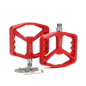 A Pair Of Nylon Bike Pedals For Mountain Riding - Orange