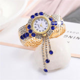 Diamond Pendant Quartz Bracelet Watch for Women - Wild and Unique - Blue