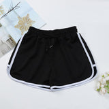 High Waist Straight Yoga Shorts Women Casual Loose Outerwear Size L - Black - Xl