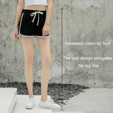 High Waist Straight Yoga Shorts Women Casual Loose Outerwear Size L - Black - Xl