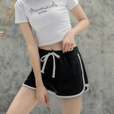 High Waist Straight Yoga Shorts Women Casual Loose Outerwear Size L - Black - Xl