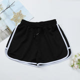High Waist Straight Yoga Shorts Women Casual Loose Outerwear Size L - Black - Xl