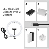 11.8 Led Ring Light With Tripod And Phone Clamp - 3 Modes Dual Colour Temperature Curved Surface - Black