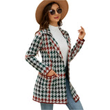 Autumn And Winter Long Sweater Collision Colour Knitted Cardigan Trench Coat - Dark Grey - S