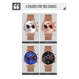 Men Stainless Steel Quartz Watch With Map Pattern Calendar - 9231