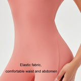 Quick Drying Women Square Neck Yoga Jumpsuit Size L - Rose Pink - Xl