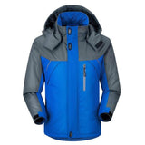 Men Winter Thick Fleece Waterproof Outwear Down Jackets Coats - Size Xxxxxl Blue