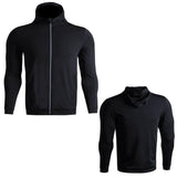 Men's Black Hooded Zipper Coat Size L - Xxxl