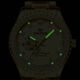Gold Automatic Mechanical Watch With Diamond Accents For Men