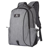 Grey Canvas Dual-Shoulder Laptop Backpack - Portable Outdoor