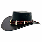 Jacaru 110 Croc Hunter Outback Hat with Real Crocodile Headband - Brown In Australia - Darrahopens