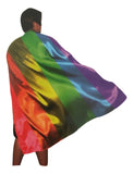 140cm DELUXE RAINBOW CAPE Party Fancy Dress Costume Adult Size