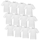 12X BULK Plain T Shirt 100% COTTON Assorted Colours S - XXL Mens Womens Top - White