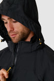 Caterpillar Mens Waterproof Zip Jacket w Hood Chinook CAT Winter Ski - Black - 3XL