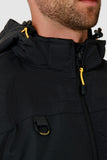 Caterpillar Mens Waterproof Zip Jacket w Hood Chinook CAT Winter Ski - Black - 3XL