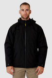 Caterpillar Mens Waterproof Zip Jacket w Hood Chinook CAT Winter Ski - Black - 3XL