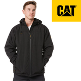 Caterpillar Mens Waterproof Zip Jacket w Hood Chinook CAT Winter Ski - Black - 3XL