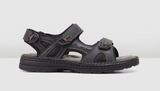HUSH PUPPIES SIMMER Mens Leather Adjustable Strap Comfort Sandals Shoes - Black In Australia - Darrahopens