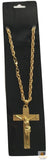 Jesus Christ Metal Necklace Chain Pendant Chain Jewellery Crucifix - Gold