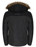 Dissident Bethwin Padded Quilted Jacket Coat Wool Blend Winter - Navy