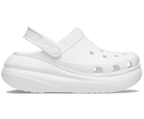 Crocs Classic Crush Platform Clogs Sandals - White In Australia - Darrahopens