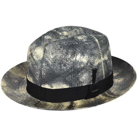 Bailey Mens Derwent Fedora Straw Hat Made in USA Genuine Panama - Black/White In Australia - Darrahopens
