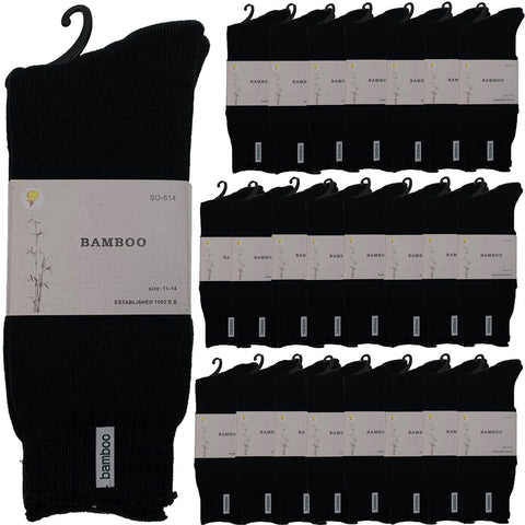 24 Pairs PREMIUM BAMBOO SOCKS Mens Heavy Duty Thick Work Socks BULK Cushion - Black In Australia - Darrahopens