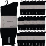 24 Pairs PREMIUM BAMBOO SOCKS Mens Heavy Duty Thick Work Socks BULK Cushion - Black In Australia - Darrahopens