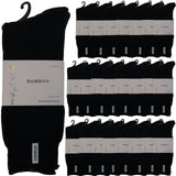 24 Pairs PREMIUM BAMBOO SOCKS Mens Heavy Duty Thick Work Socks BULK Cushion - Black In Australia - Darrahopens
