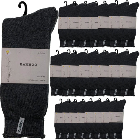 24 Pairs PREMIUM BAMBOO SOCKS Mens Heavy Duty Thick Work Socks BULK Cushion - Charcoal Grey In Australia - Darrahopens
