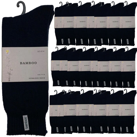 24 Pairs PREMIUM BAMBOO SOCKS Mens Heavy Duty Thick Work Socks BULK Cushion - Navy Blue In Australia - Darrahopens