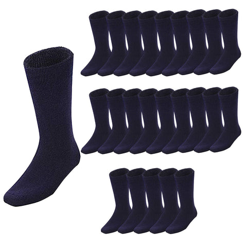 24 Pairs BAMBOO SOCKS Mens Heavy Duty Premium Thick Work Socks Cushion BULK - Navy Blue In Australia - Darrahopens