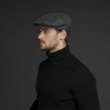 Bailey Mens Lord Wool Twill Ivy Flat Cap Hat Made In Italy - Charcoal