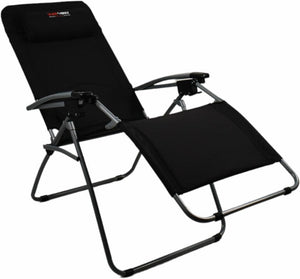 BlackWolf Folding Reclining Lounger Chair Quick Fold Down - Jet Black