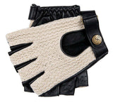 Dents Mens Suited Racer x Crochet Back Fingerless Driving Gloves - Black In Australia - Darrahopens