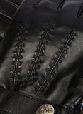 Mens Wool Blend Lined Touchscreen Leather Gloves in Black In Australia - Darrahopens