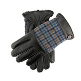 Dents Devon Mens Faux Fur Lined Abraham Moon Dogtooth & Leather Gloves In Australia - Darrahopens