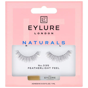 Eylure Naturals False Eyelashes Featherlight Feel with Glue Reusable in No.035