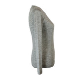 Ladies Soft Pure Wool Knit Long Sleeve Top Womens T Shirt Winter Base Layer - Made in Australia - Grey Marle
