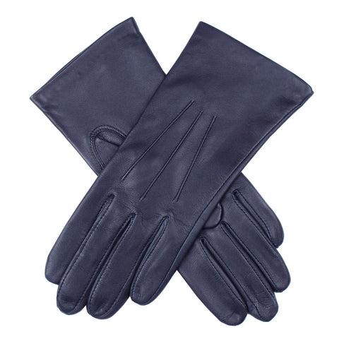 Dents Womens Elizabeth Silk Lined Leather Gloves - Navy In Australia - Darrahopens