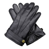 Dents Mens Wool Knit Lined Leather Gloves with Strap and Stud Warm Winter - Black In Australia - Darrahopens