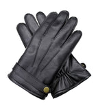 Dents Mens Wool Knit Lined Leather Gloves with Strap and Stud Warm Winter - Black In Australia - Darrahopens