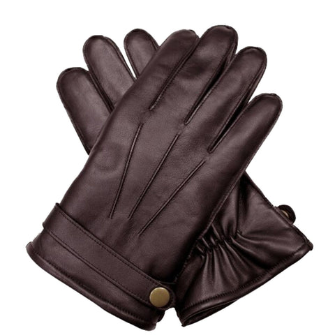 Dents Mens Wool Knit Lined Leather Gloves with Strap and Stud - Brown In Australia - Darrahopens